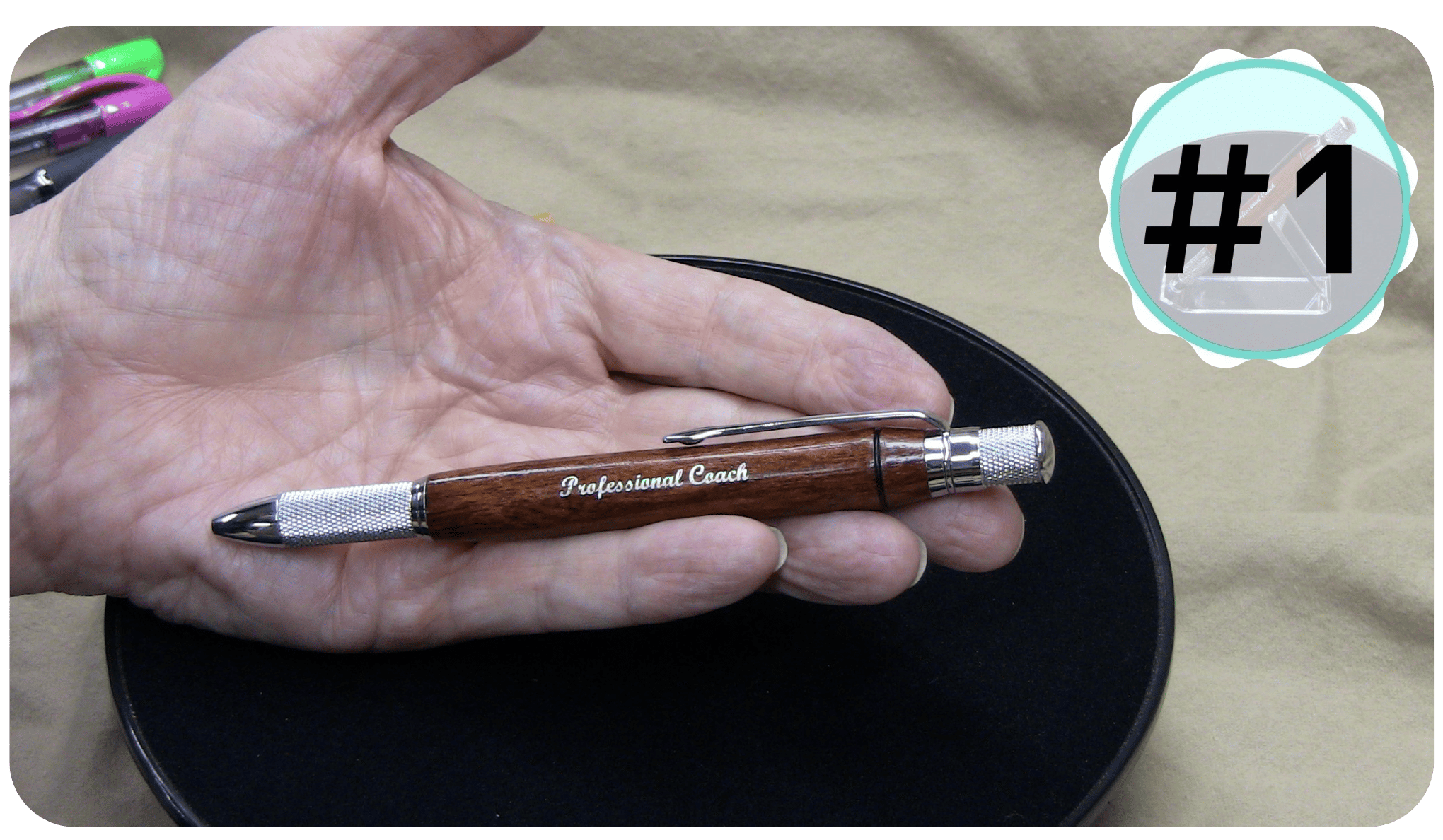 Knurl Style Pen in Chrome-Finished with Brazilian Cherry Wood